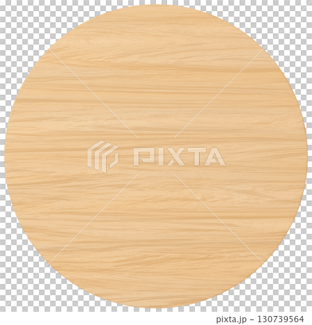 3D素材_木製プレート_丸_黄色 130739564