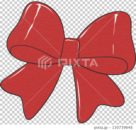 Festive red ribbon, perfect for Christmas holiday decorations and gift wrapping. 130739648