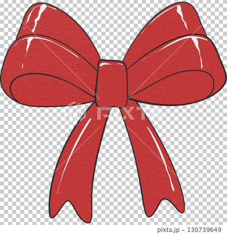 Festive red ribbon, perfect for Christmas holiday decorations and gift wrapping. 130739649