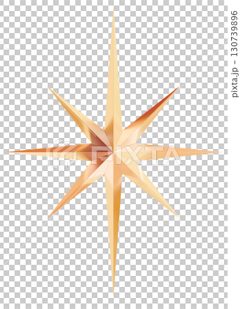 3D素材_オーナメント_星_ゴールド 130739896