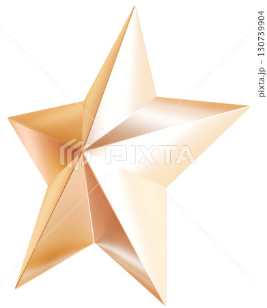 3D素材_オーナメント_星_ゴールド 3D素材_オーナメント_星_ゴールド 130739904