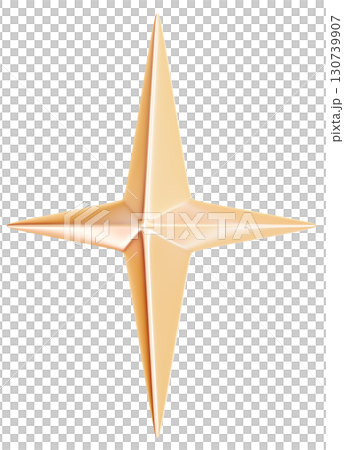 3D素材_オーナメント_星_ゴールド 3D素材_オーナメント_星_ゴールド 130739907