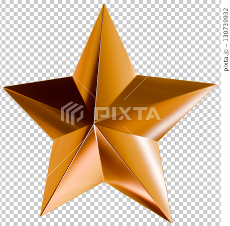 3D素材_オーナメント_星_ゴールド 130739932