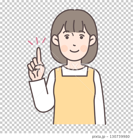 指差しする主婦_黄色 130739980