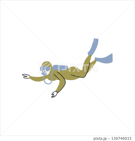 Snorkeling. Snorkeling tour in exotic scenarios. Scuba diving club vector illustration. Vector illustration of a diver. Active recreation, vacation and leisure activity. Cartoon Flat Vector Snorkeling. Snorkeling tour in exotic scenarios. Scuba diving club vector illustration. Vector illustration of a diver. Active recreation, vacation and leisure activity. Cartoon Flat Vector 130740015
