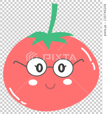 cute minimal tomato cartoon with study character 130740208