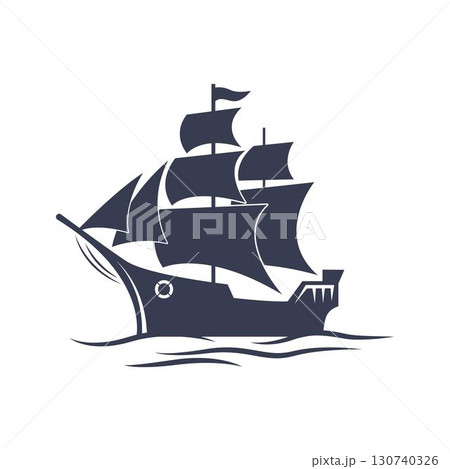 Ship logo icon illustration Ship logo icon illustration 130740326