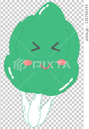 cute and minimal Chinese cabbage with shy face 130740343