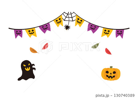 ハロウィン素材2025-8文字なしベク 130740389
