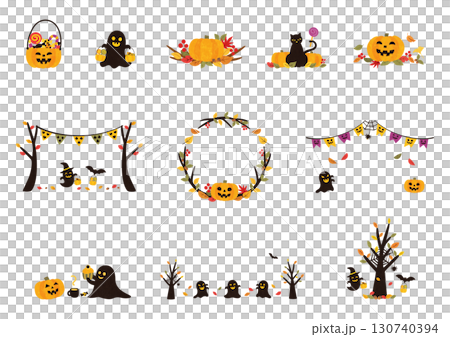ハロウィン素材集2025文字なし 130740394