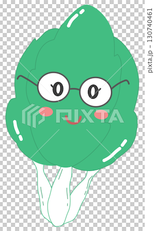 cute and minimal Chinese cabbage with study character cute and minimal Chinese cabbage with study character 130740461