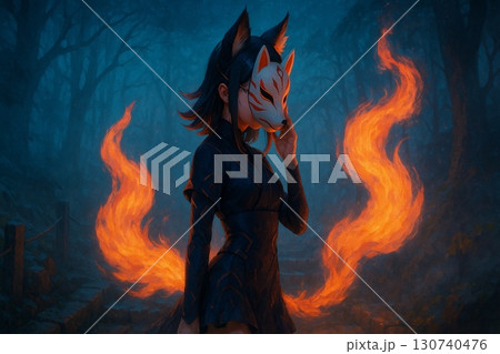 霧山道の狐面と炎尾の姫.jpg 130740476