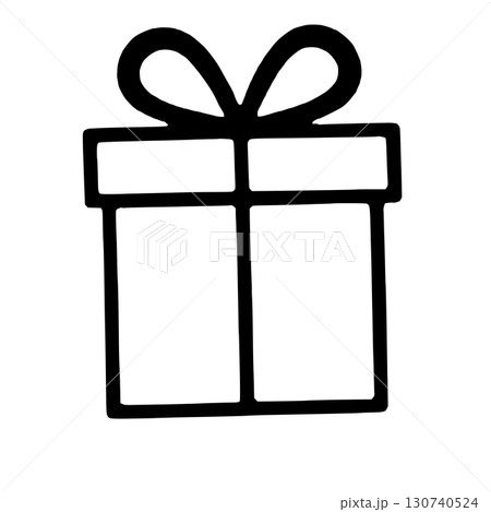 gift box icon on black and white concept gift box icon on black and white concept 130740524