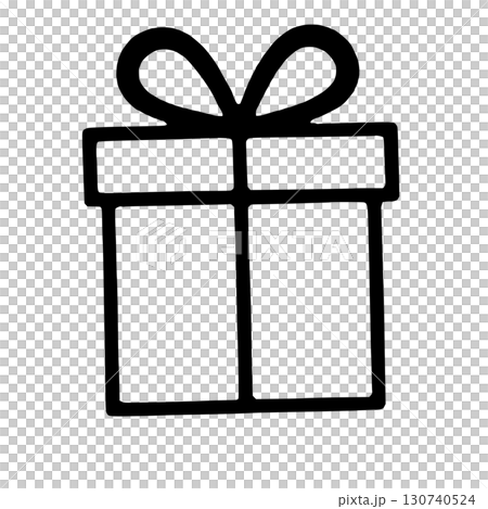 gift box icon on black and white concept 130740524