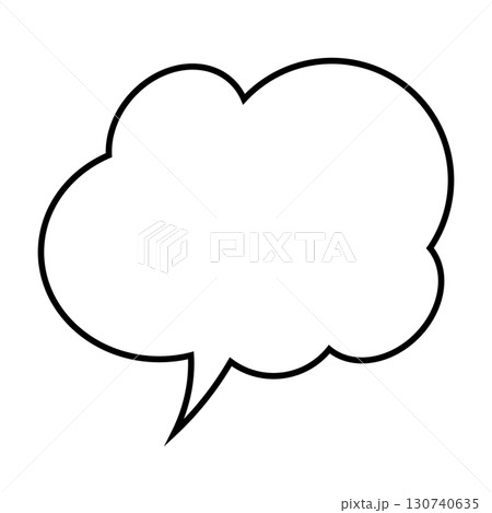シンプルな吹き出しのイラスト　もこもこ 130740635