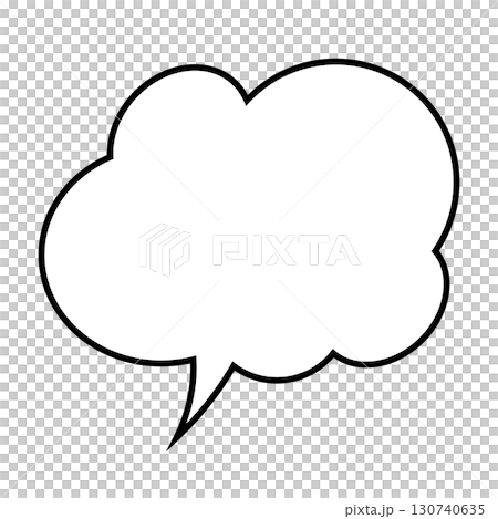 シンプルな吹き出しのイラスト　もこもこ 130740635