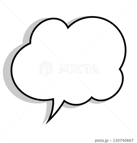 シンプルな吹き出しのイラスト　もこもこ 130740667