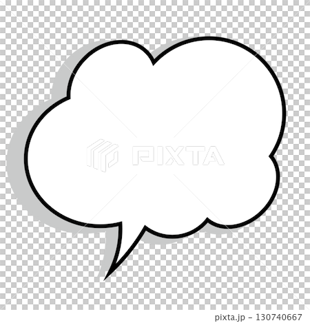 シンプルな吹き出しのイラスト　もこもこ 130740667