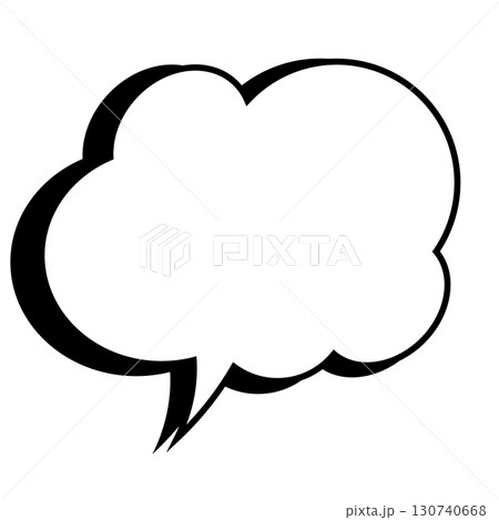 シンプルな吹き出しのイラスト もこもこ シンプルな吹き出しのイラスト もこもこ 130740668