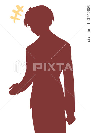 手を差し出す笑う男性　シルエット 130740889