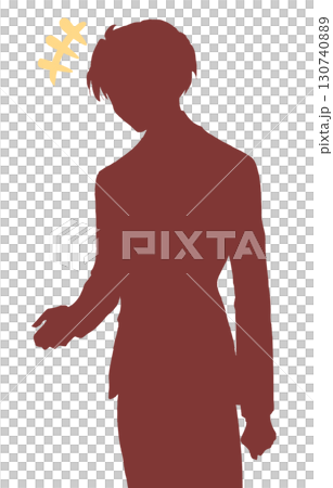 手を差し出す笑う男性　シルエット 130740889