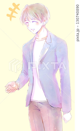 手を差し出す笑顔の男性 130740890