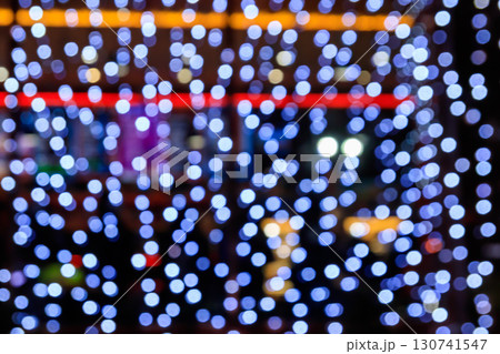 Festive multicolored blurred abstract background. Christmas lights bokeh background 130741547