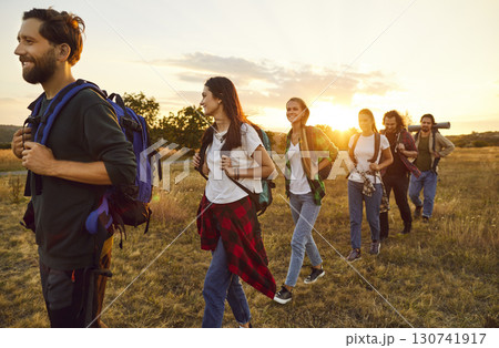 Happy Hiking Group Ventures Together 130741917