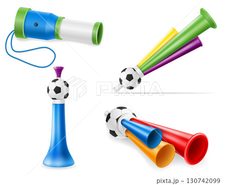 fan horn attribute football soccer sports game cartoon stock vector illustration isolated on white background 130742099