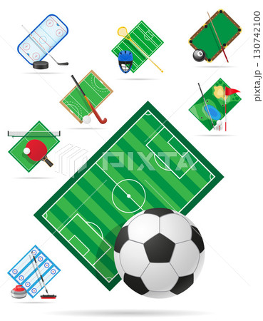field and court for sport game cartoon stockvector illustration isolated on white background 130742100