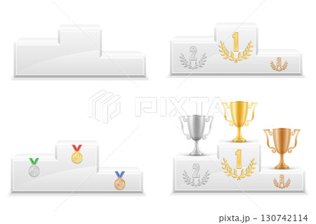 pedestal podium sport winner cartoon stock vector illustration 130742114