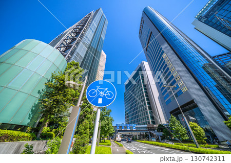 日本の東京都市景観 汐留のビジネス街や自転車専用…などを望む=15日 日本の東京都市景観 汐留のビジネス街や自転車専用…などを望む=15日 130742311