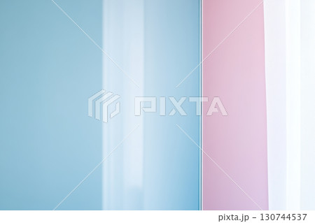 Soft pastel colors blend in a modern interior setting during daylight 130744537