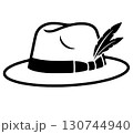 hat with flower icon, simple style 130744940