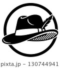 hat with feather icon, outline style 130744941