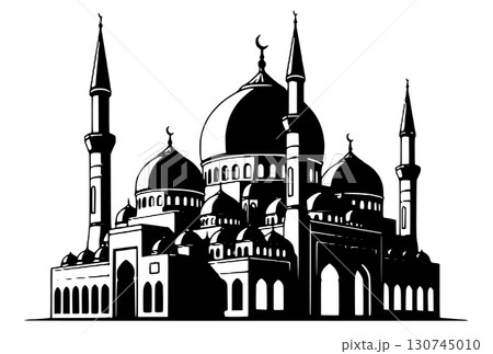 mosque icon set in cartoon style 130745010