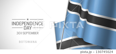 Botswana happy independence day greeting card, banner vector illustration 130745024