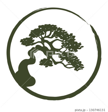 Bonsai tree circle zen inspired 130746131