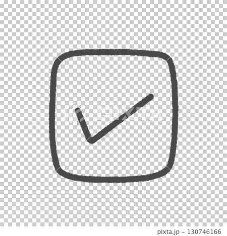 黑色複選框和復選標記 - 簡單的手寫待辦事項清單完成和批准圖像 130746166