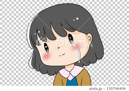 微笑的女孩哭泣 130746404