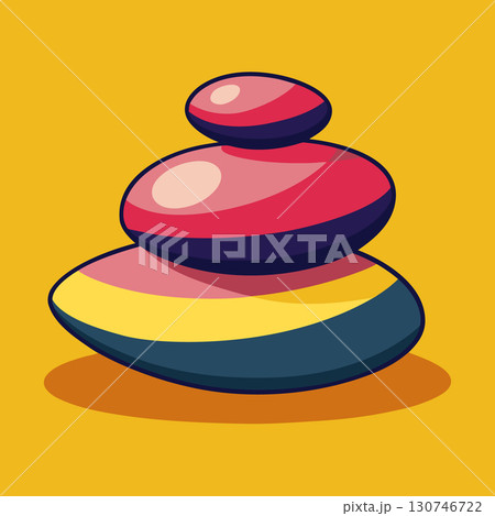 Abstract smooth stones stack balance. Cartoon vector illustration. 130746722