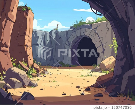 廃坑　シンプルなイラスト 130747050