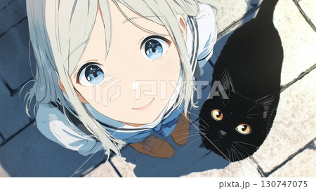 猫と女の子 130747075