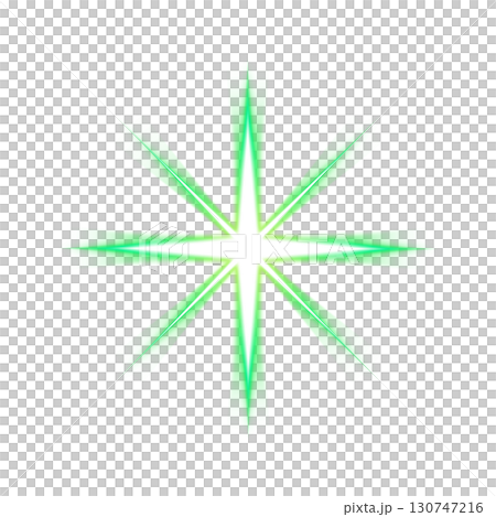 Green radial starlight on a transparent background 130747216