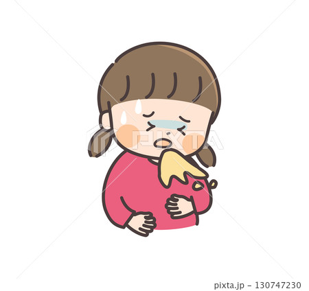 気分が悪くて吐いている女の子のイラスト 気分が悪くて吐いている女の子のイラスト 130747230