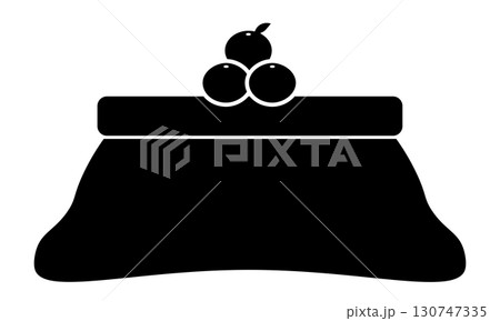 こたつの上にみかんが乗ったシンプルなシルエットイラスト こたつの上にみかんが乗ったシンプルなシルエットイラスト 130747335