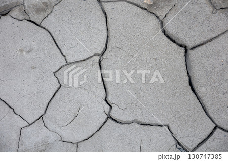 Cracked dry earth texture background perfect for skincare and environmental themes 130747385