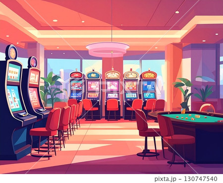 カジノ場　シンプルなイラスト 130747540