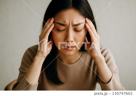 頭痛・ストレスに悩む女性のイメージ 130747602