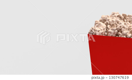The Popcorn in red box  for cinema or entertainment concept 3d Rendering 130747619